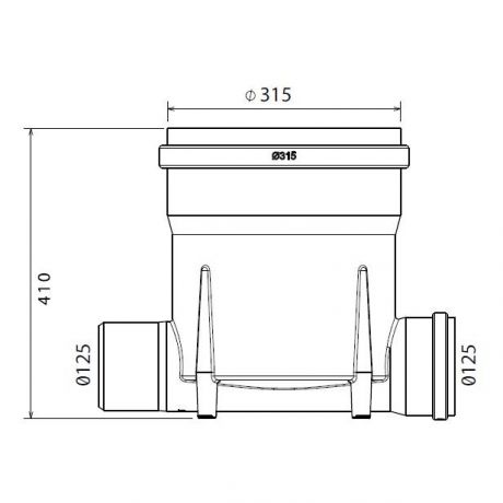 Toezichtsput PE diam.315 - 2x125