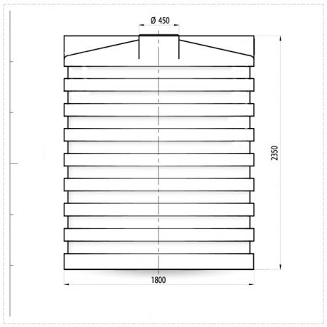 Stockagetank rond bovengronds BASIC 6.000L